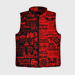 Женский жилет ЛОГОТИПЫ РОК ГРУПП, цвет: 3D-черный