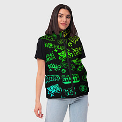 Женский жилет BILLIE EILISH: Grunge Graffiti, цвет: 3D-красный — фото 2