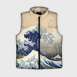 Женский жилет Kanagawa Wave Art, цвет: 3D-светло-серый