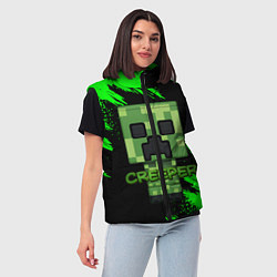 Женский жилет MINECRAFT CREEPER, цвет: 3D-светло-серый — фото 2