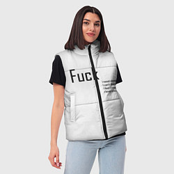 Женский жилет Fuck, цвет: 3D-светло-серый — фото 2