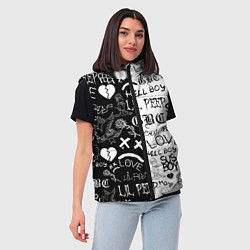 Женский жилет LIL PEEP LOGOBOMBING, цвет: 3D-черный — фото 2