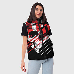 Женский жилет Череп Icon красный, цвет: 3D-светло-серый — фото 2