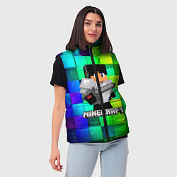 Женский жилет Minecraft Майнкрафт, цвет: 3D-черный — фото 2