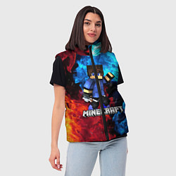 Женский жилет Minecraft Майнкрафт, цвет: 3D-черный — фото 2
