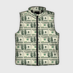 Женский жилет Денежная тема, цвет: 3D-черный