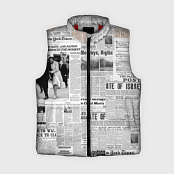 Женский жилет Газета Newspaper, цвет: 3D-красный