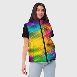 Женский жилет Радужный звездопад, цвет: 3D-черный — фото 2