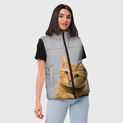 Женский жилет Рыжий котик, цвет: 3D-черный — фото 2
