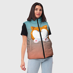 Женский жилет Милый корги, цвет: 3D-красный — фото 2