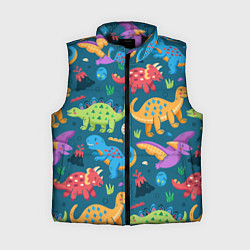 Женский жилет Арт с динозаврами, цвет: 3D-черный