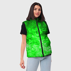 Женский жилет ОГОНЬ GREEN NEON, цвет: 3D-черный — фото 2