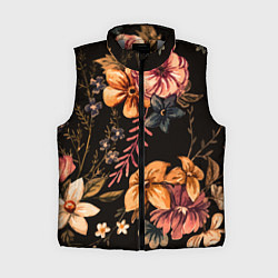 Женский жилет Цветы, цвет: 3D-светло-серый