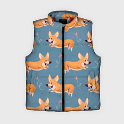 Женский жилет Корги с бабочкой