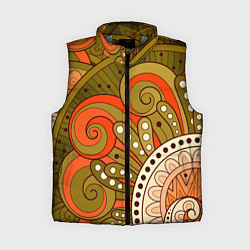 Женский жилет Детский оранжево-болотный