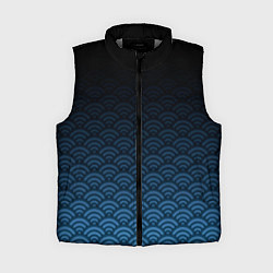 Женский жилет Узор круги темный синий, цвет: 3D-светло-серый