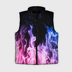 Женский жилет НЕОНОВЫЙ ОГОНЬ, цвет: 3D-черный