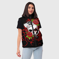 Женский жилет Череп и змея, цвет: 3D-черный — фото 2