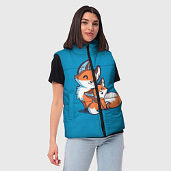 Женский жилет Лисья семья, цвет: 3D-черный — фото 2