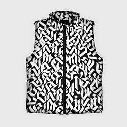 Женский жилет Шрифт на чёрном, цвет: 3D-черный