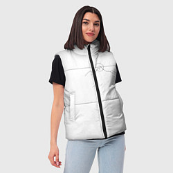 Женский жилет Минимализм силуэт горы, цвет: 3D-красный — фото 2