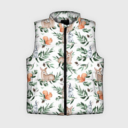 Женский жилет Лесные животные, цвет: 3D-светло-серый