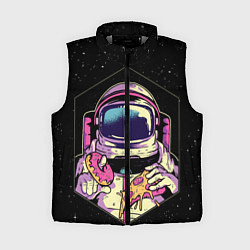 Женский жилет Пицца, пончик и космос, цвет: 3D-светло-серый