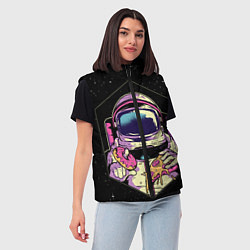 Женский жилет Пицца, пончик и космос, цвет: 3D-светло-серый — фото 2