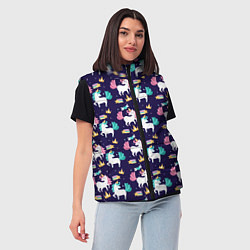 Женский жилет Unicorn pattern, цвет: 3D-черный — фото 2