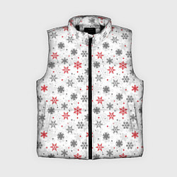Женский жилет Снежинки, цвет: 3D-черный
