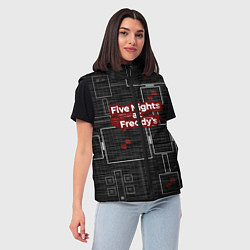 Женский жилет Five Nights At Freddy, цвет: 3D-черный — фото 2
