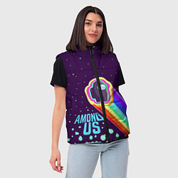 Женский жилет AMONG US neon rainbow, цвет: 3D-красный — фото 2