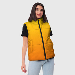 Женский жилет Оранжевый градиент, цвет: 3D-черный — фото 2