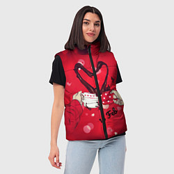 Женский жилет Love coffee, цвет: 3D-черный — фото 2