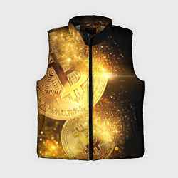 Женский жилет БИТКОИН ЗОЛОТО BITCOIN GOLD, цвет: 3D-светло-серый