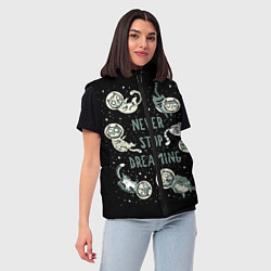 Женский жилет Коты в Космосе Мечтай, цвет: 3D-красный — фото 2