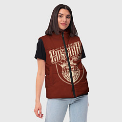 Женский жилет Русский медведь в короне, цвет: 3D-светло-серый — фото 2