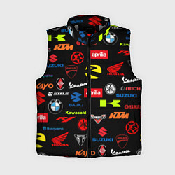 Женский жилет Motorcycle pattern Мото паттерн Z, цвет: 3D-светло-серый