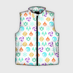 Женский жилет GENSHIN IMPACT ЭМБЛЕМЫ, цвет: 3D-светло-серый