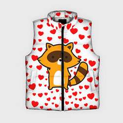 Женский жилет Енот в сердечках, цвет: 3D-светло-серый