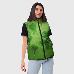 Женский жилет Карта мира, цвет: 3D-черный — фото 2