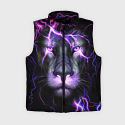 Женский жилет НЕОНОВЫЙ ЛЕВ NEON LION, цвет: 3D-черный