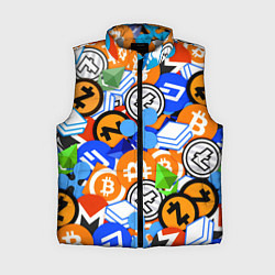Женский жилет КРИПТОВАЛЮТЫ CRYPTOCURRENCY, цвет: 3D-светло-серый