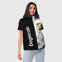 Женский жилет DOGECOIN DOGE КАРМАН, цвет: 3D-черный — фото 2