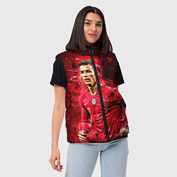 Женский жилет Криштиану Роналду Португалия, цвет: 3D-черный — фото 2