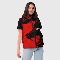 Женский жилет Красный волк 3D, цвет: 3D-черный — фото 2