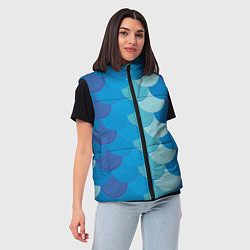Женский жилет Синяя чешуя рыбы, цвет: 3D-светло-серый — фото 2