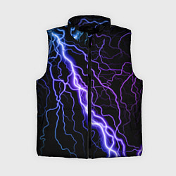 Женский жилет НЕОНОВАЯ МОЛНИЯ ГРОЗА, цвет: 3D-черный
