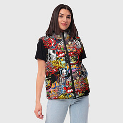 Женский жилет Логотипы Аниме Мультиков, цвет: 3D-красный — фото 2