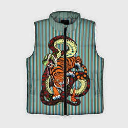 Женский жилет Тигры Змея Полосы, цвет: 3D-светло-серый